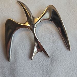Vintage Sarah Coventry Modernist Abstract Silver Tone Brooch Bird